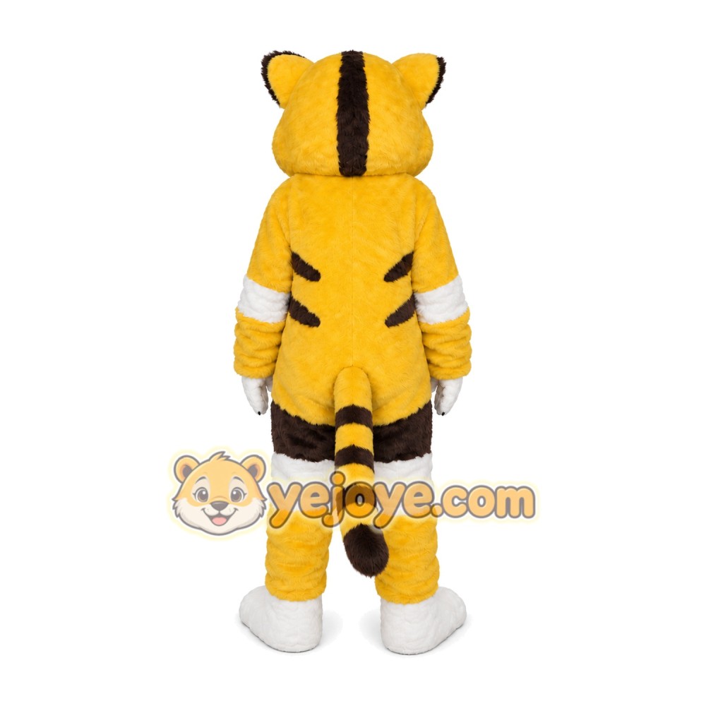 Yellow Striped Cat Mascot Costume