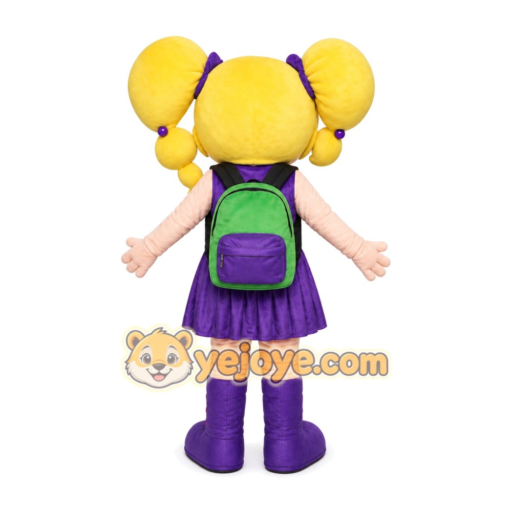 Yellow Hair Girl Mascot Costume Yellow Hair Girl Mascot Costume