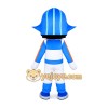 Cartoon Boy in Blue Helmet Mascot Costume Cartoon Boy in Blue Helmet Mascot Costume