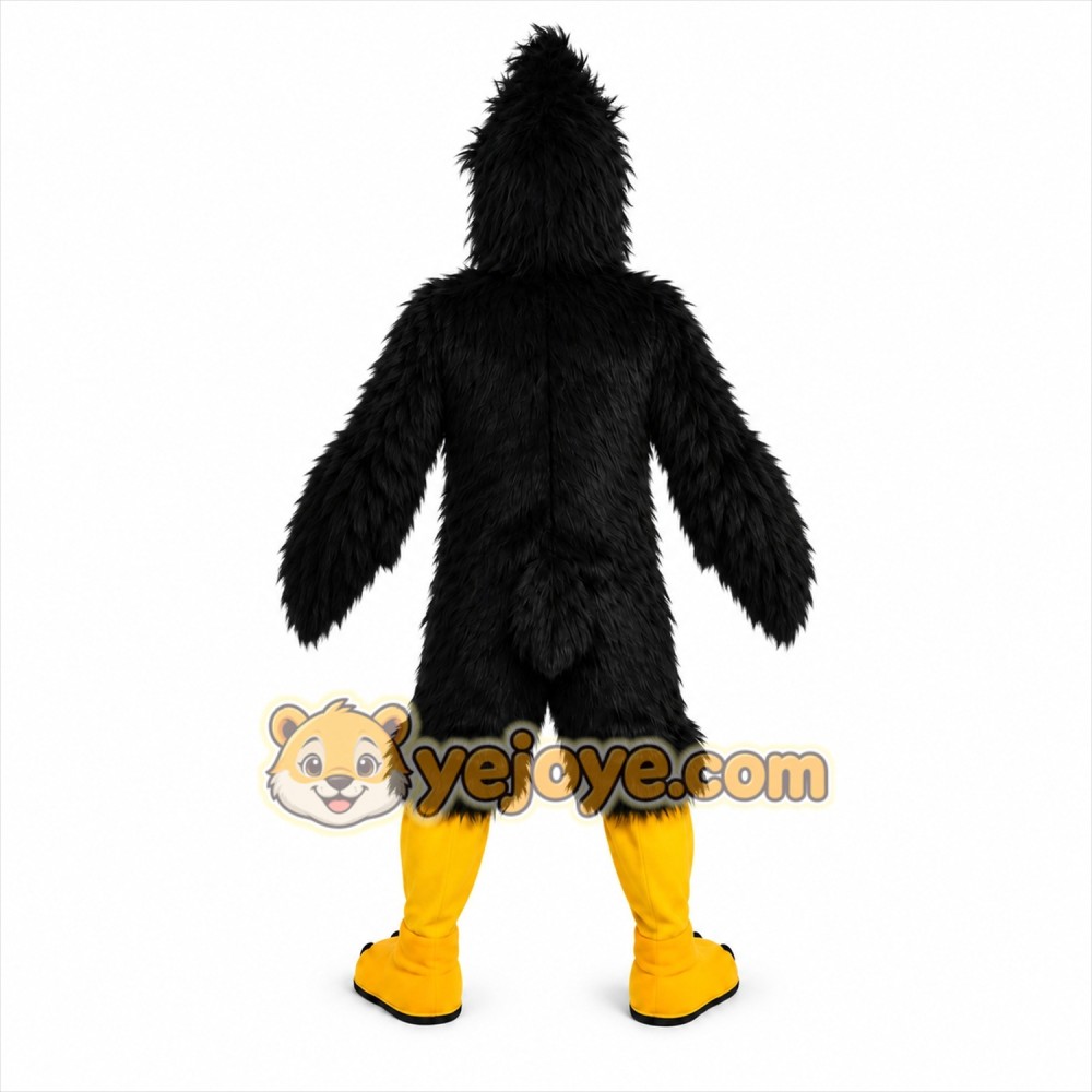 Black Eagle Cartoon Mascot Costume Black Eagle Cartoon Mascot Costume