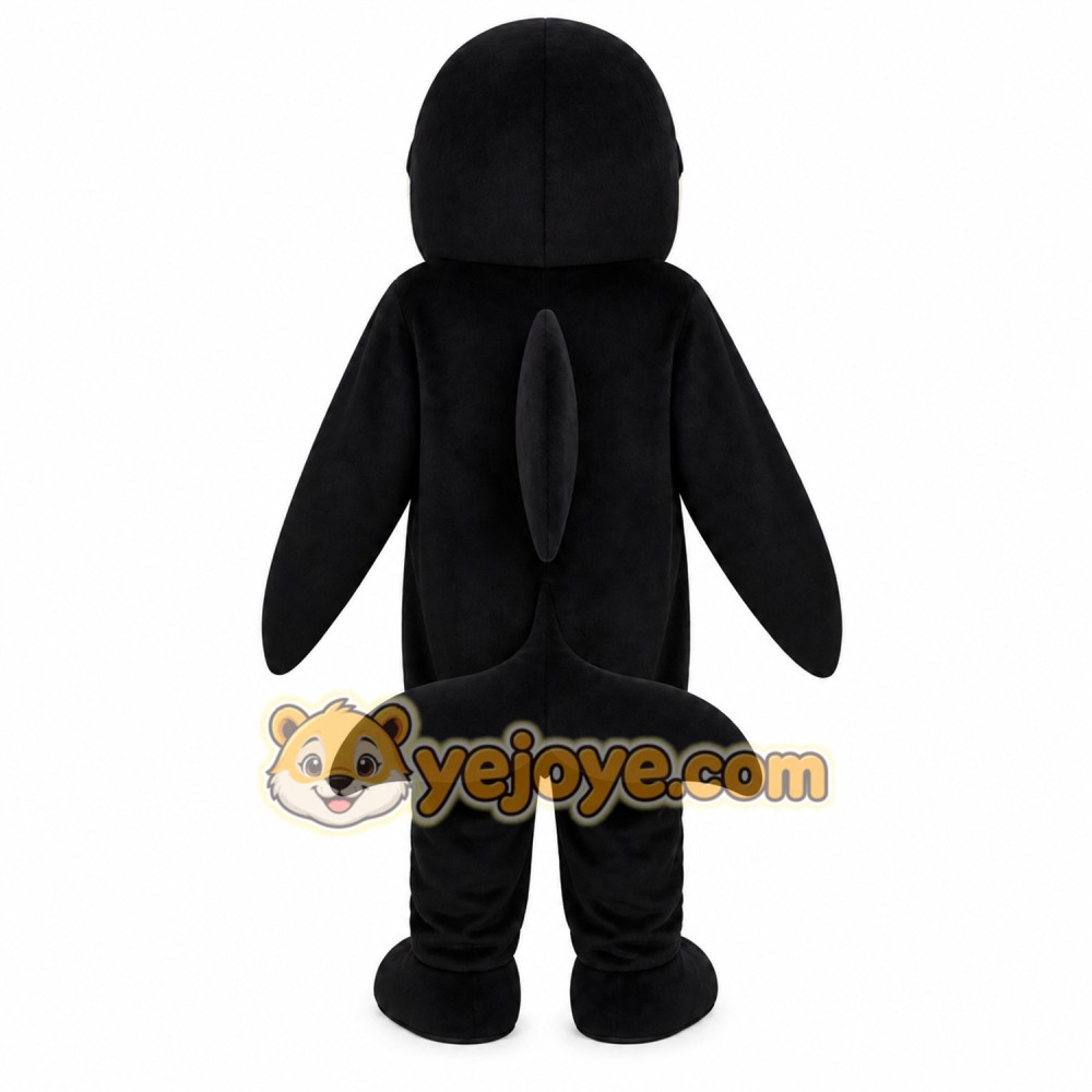 Black Killer Whale Mascot Costume Adult Cartoon Character Black Killer Whale Mascot Costume Adult Cartoon Character