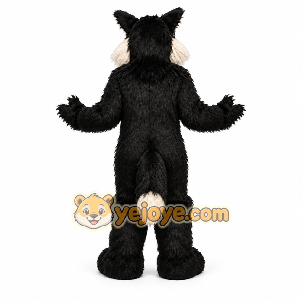 Black Wolf Mascot Costume Black Wolf Mascot Costume