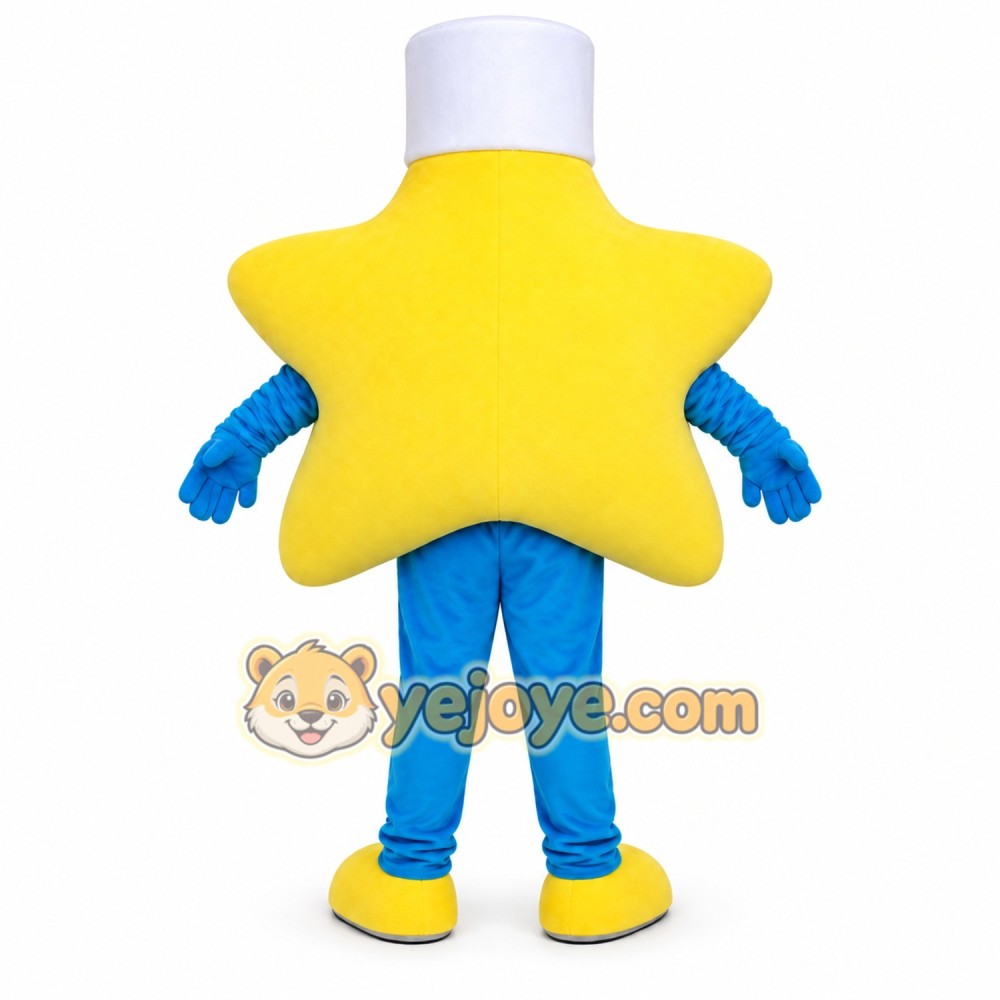 Blue Arms And Pants Yellow Star Mascot Costume