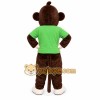 Brown Monkey in Green Shirt Mascot Costume