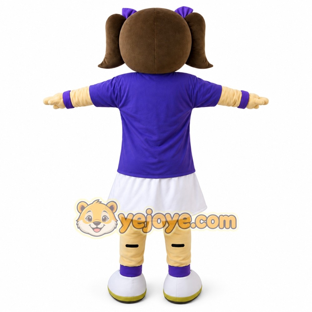 Blue Coat Girl Mascot Costume Blue Coat Girl Mascot Costume