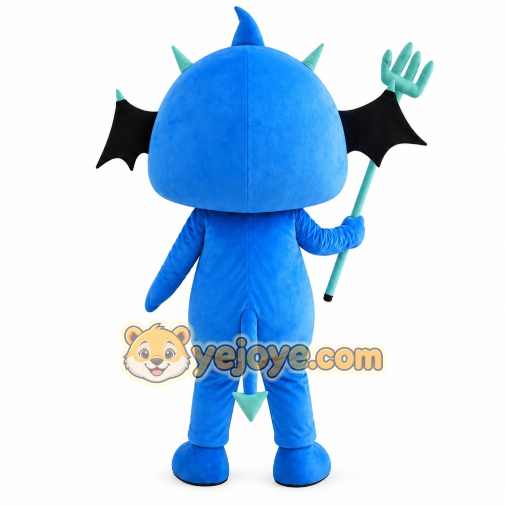 Blue Demon Mascot Costume Blue Demon Mascot Costume