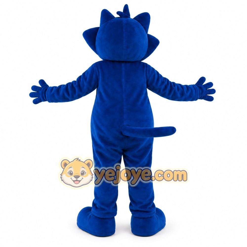 Blue Fat Cat Mascot Costume Blue Fat Cat Mascot Costume