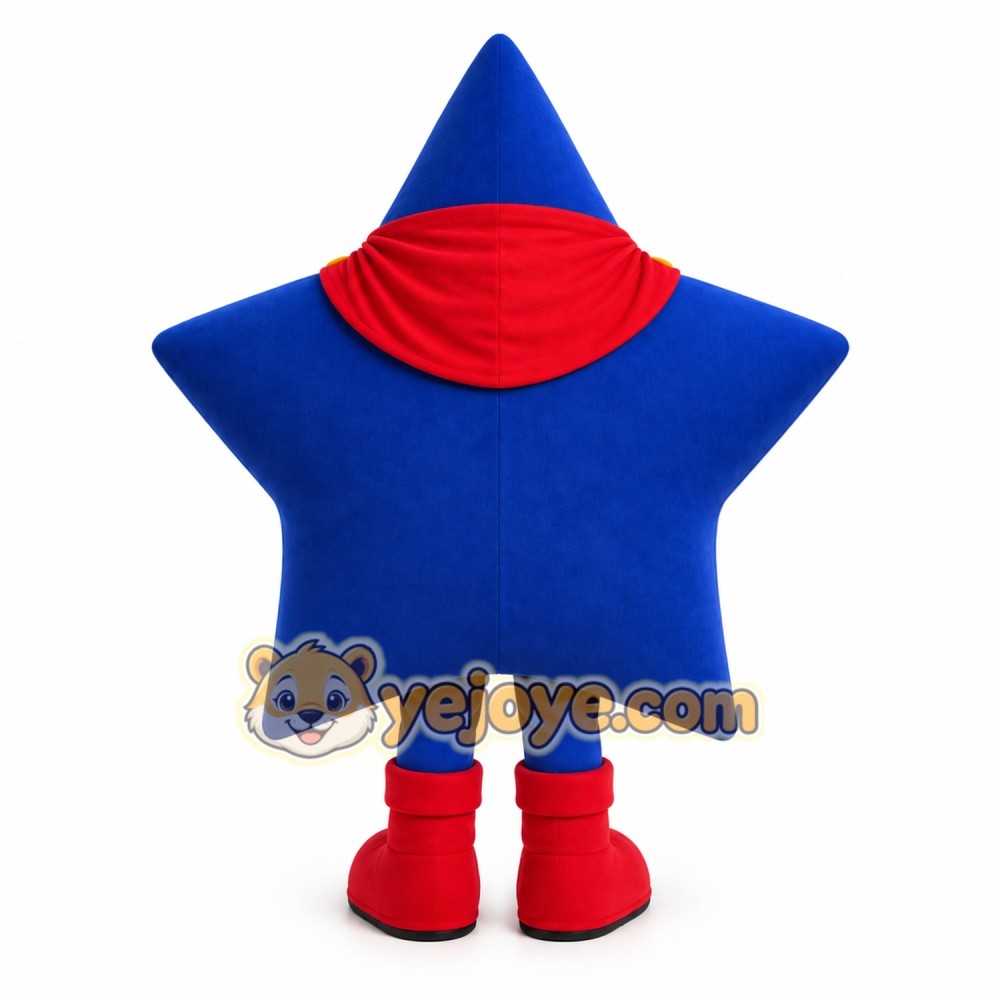 Blue Five Star Mascot Costume Blue Five Star Mascot Costume