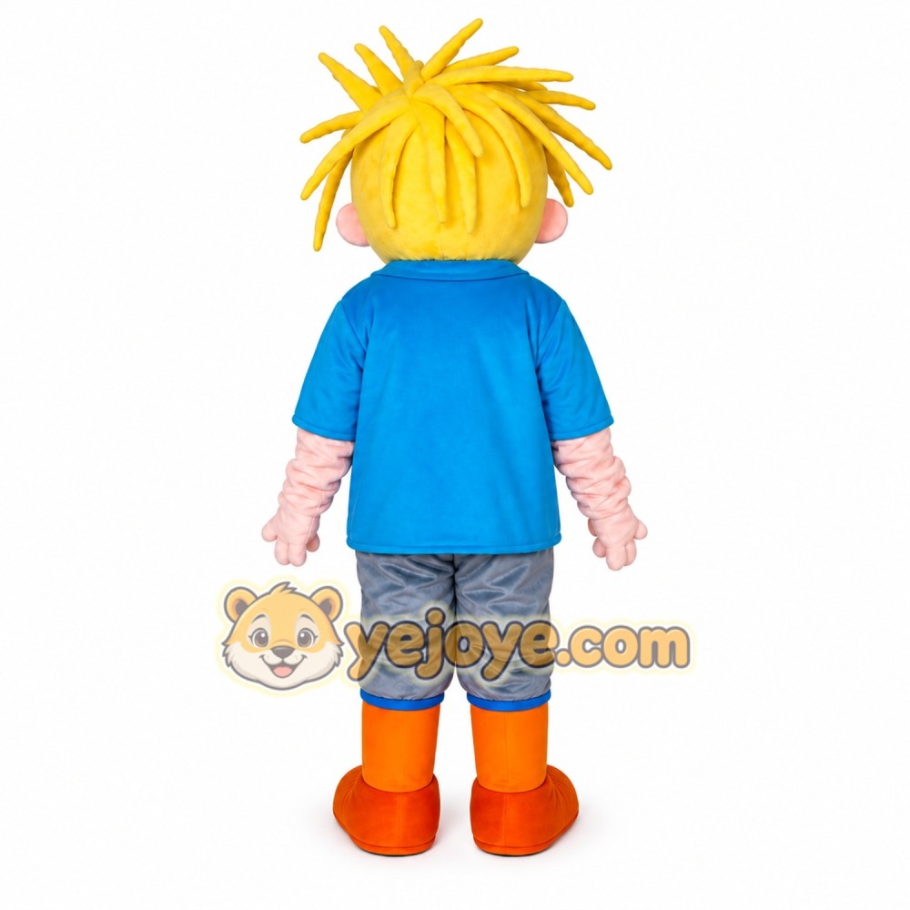 Blond Cartoon Boy Mascot Costume Blond Cartoon Boy Mascot Costume