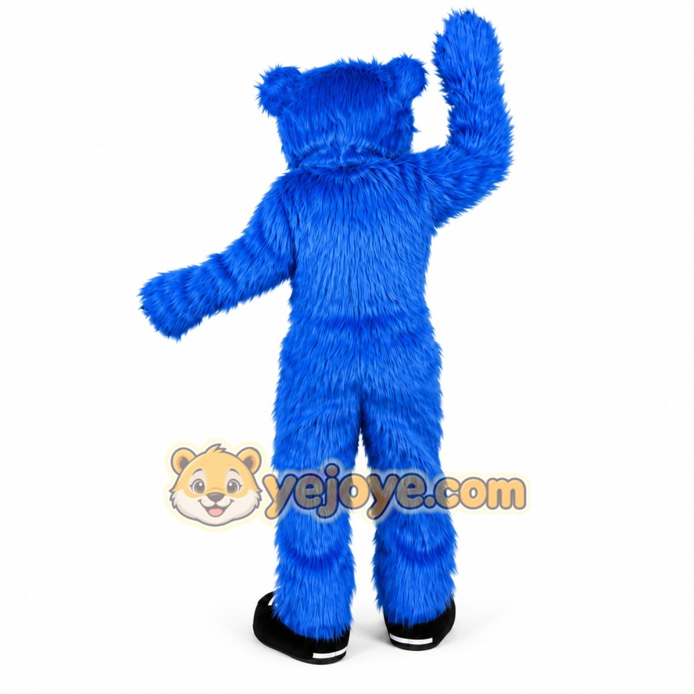 Blue Long Hairy Bear Mascot Costume for Adult Blue Long Hairy Bear Mascot Costume for Adult