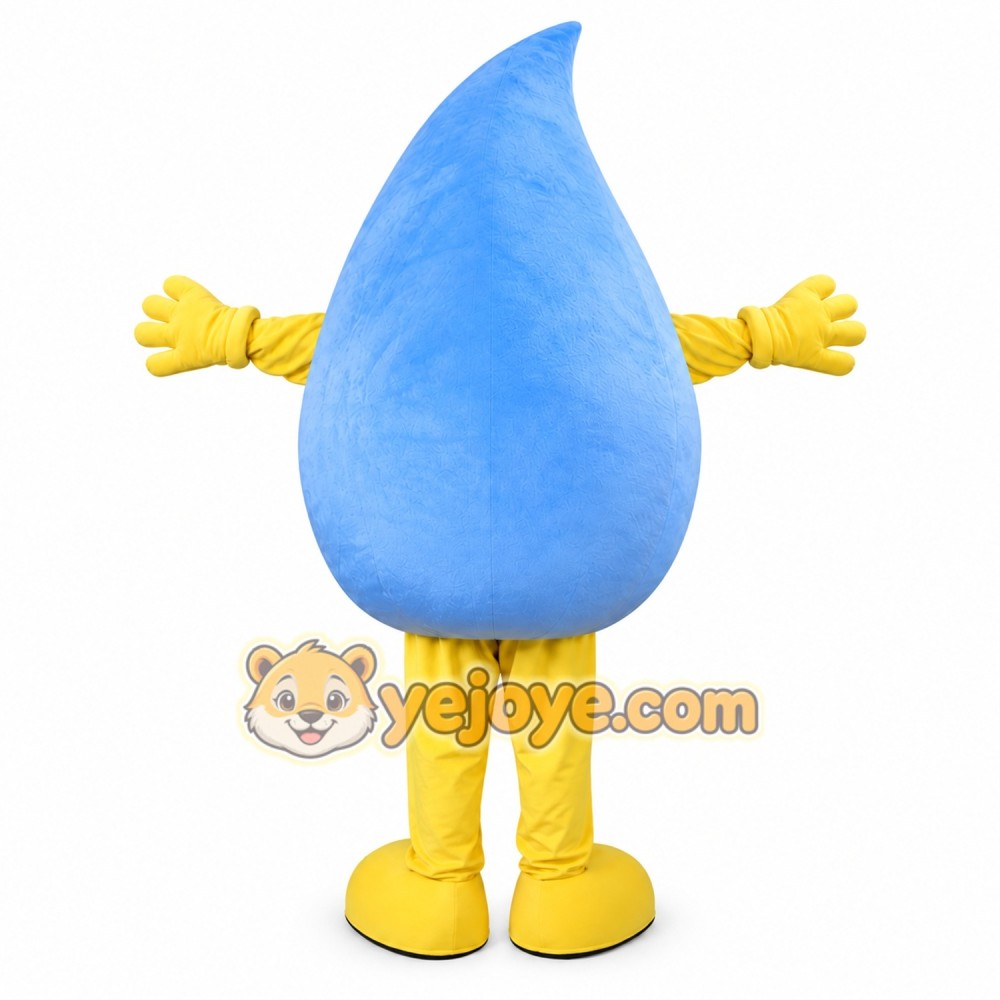 Blue Rain Drop Mascot Costume Blue Rain Drop Mascot Costume