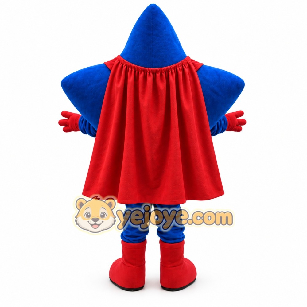 Blue Super Star Mascot Costume Blue Super Star Mascot Costume