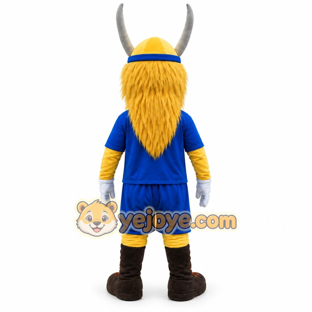 Blue Viking Man Mascot Costume Blue Viking Man Mascot Costume