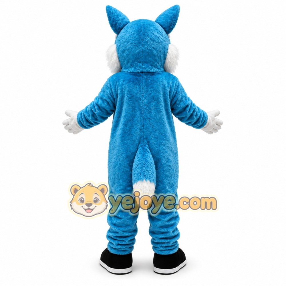 Blue Wolf Mascot Costume Blue Wolf Mascot Costume