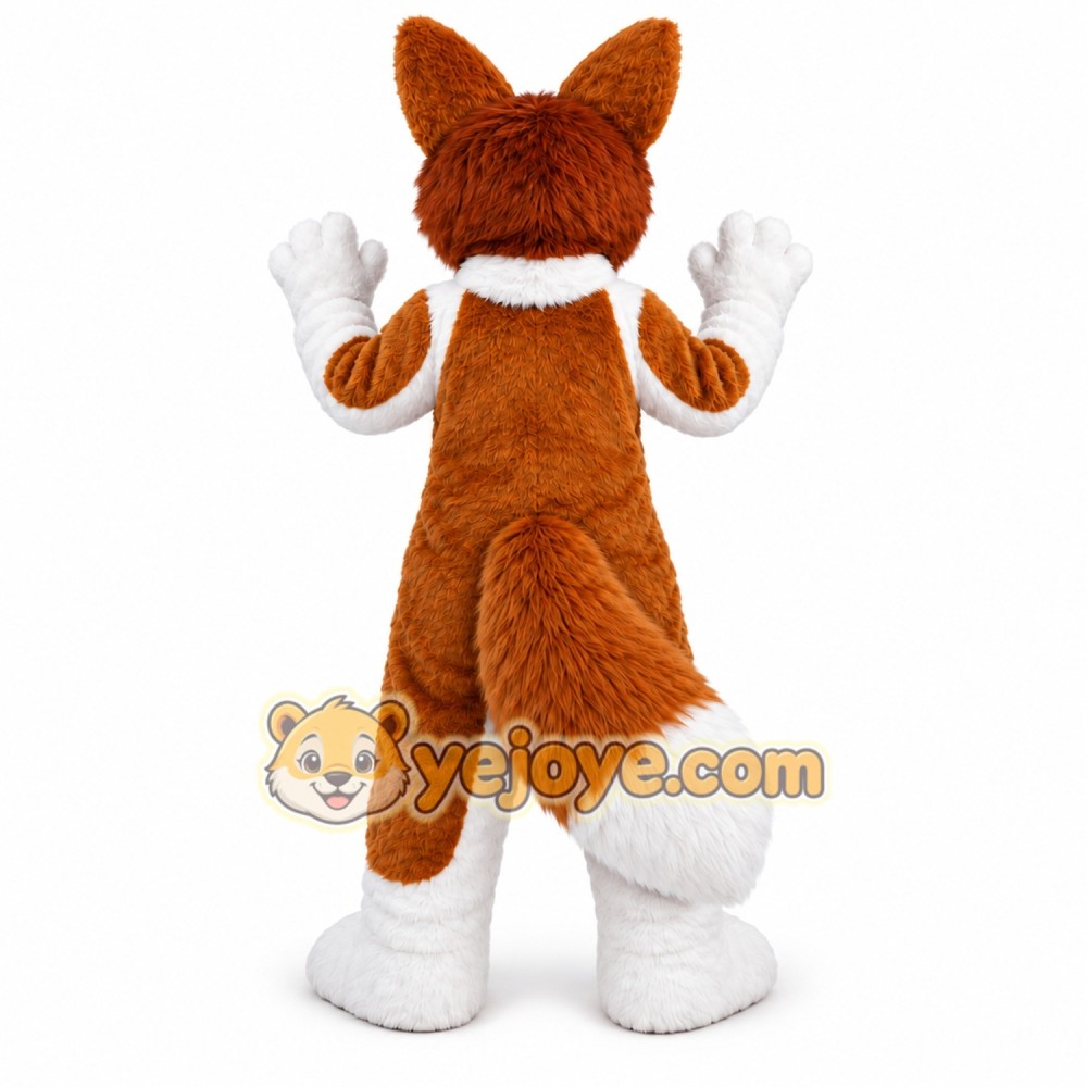 Brown Husky Dog Fox Cartoon Mascot Costume Brown Husky Dog Fox Cartoon Mascot Costume