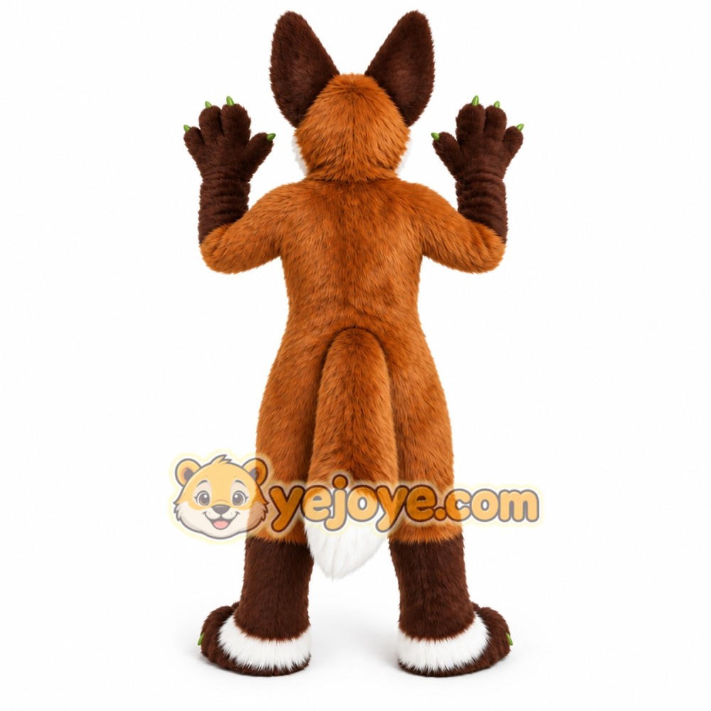 Brown Long Fur Wolf Dog Fursuit Mascot Furry Costume Brown Long Fur Wolf Dog Fursuit Mascot Furry Costume