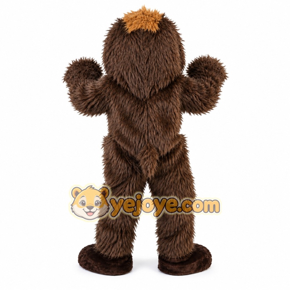 Brown Long Hairy Dog Mascot Costume for Adult