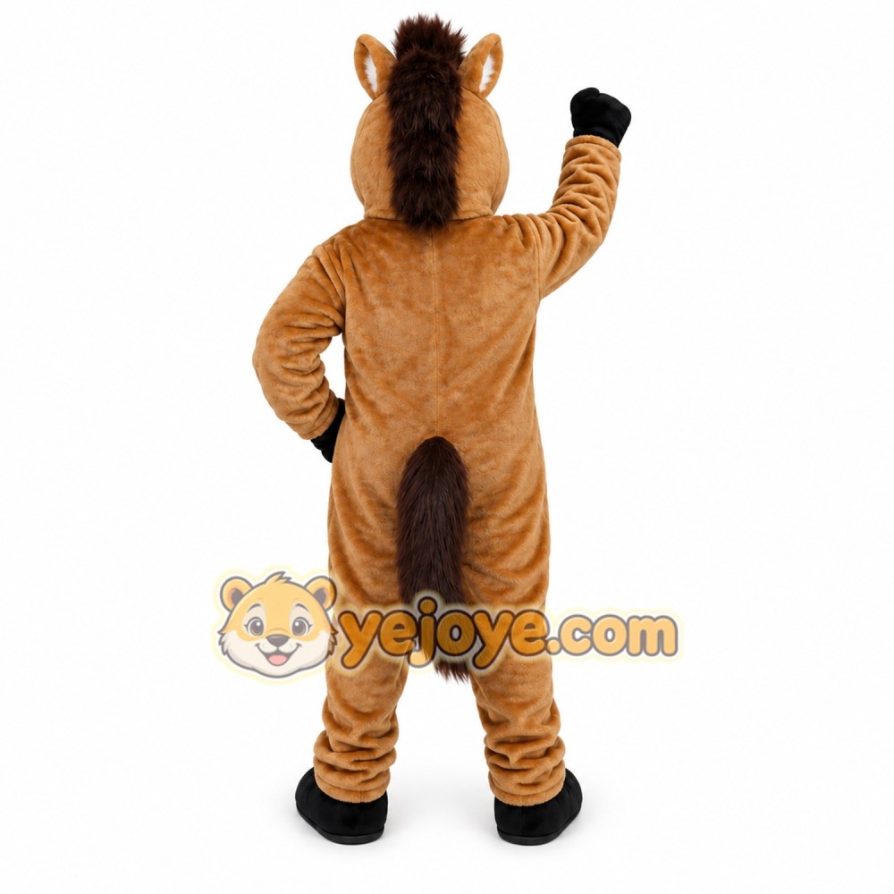 Brown Mustang Horse Mascot Costume Brown Mustang Horse Mascot Costume