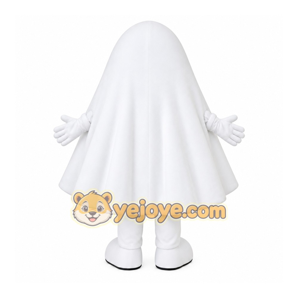 Cartoon White Ghost Mascot Costume Cartoon White Ghost Mascot Costume