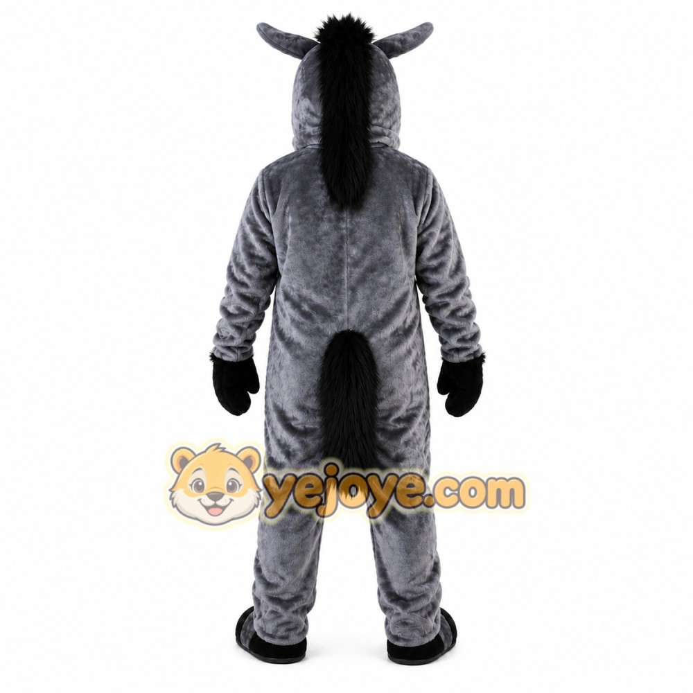 Dark Grey Horse Cartoon Mascot Costume Dark Grey Horse Cartoon Mascot Costume