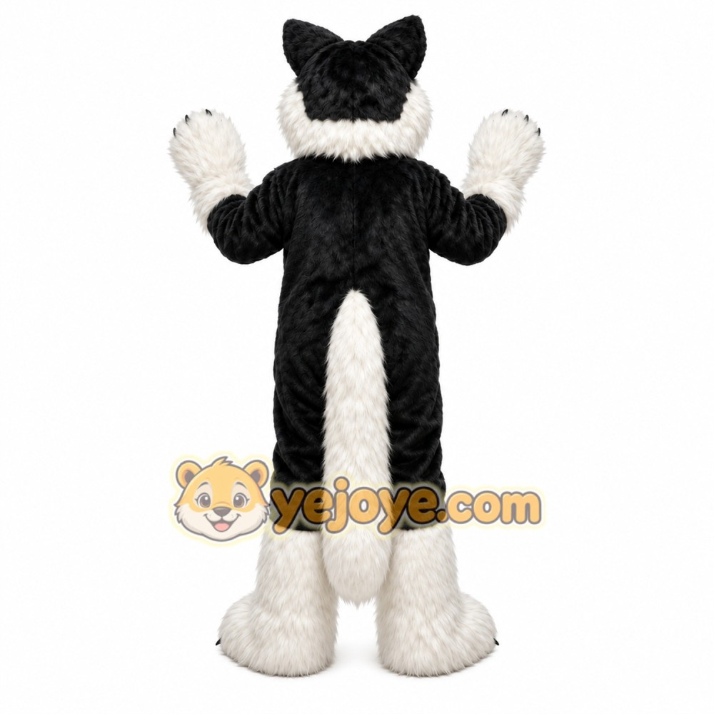 Deep Gray Long Hairy Wolf Mascot Costume for Adult Deep Gray Long Hairy Wolf Mascot Costume for Adult