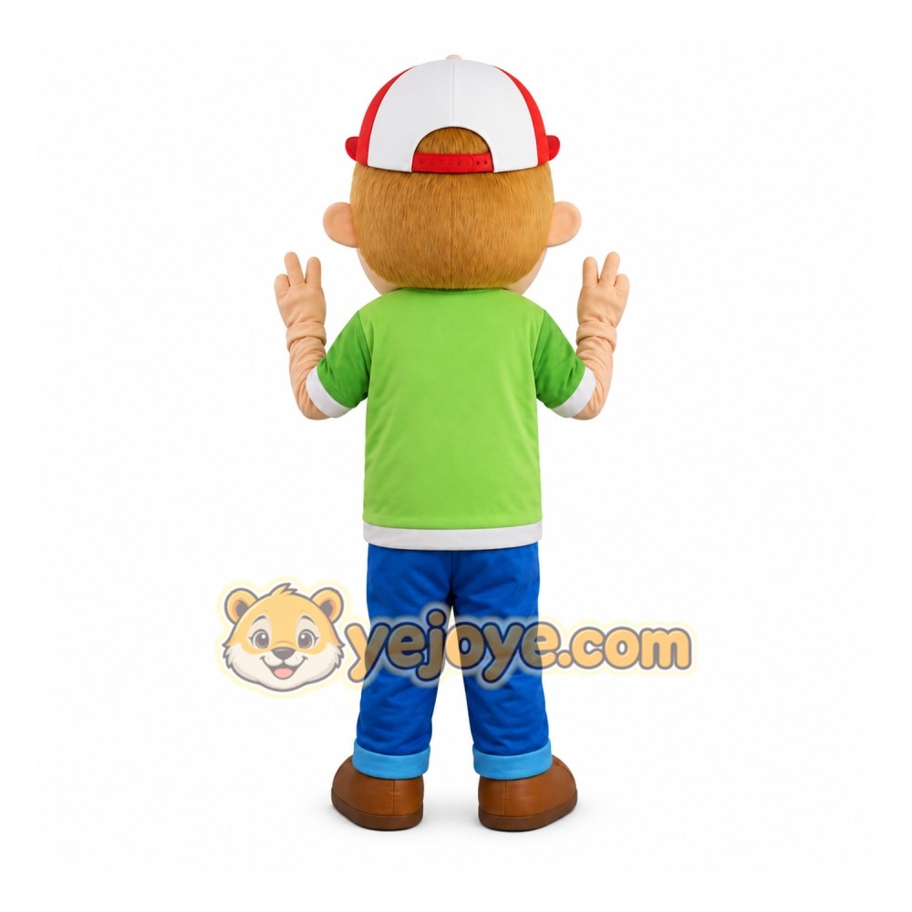 Fireman Builders Boy Mascot Costume Fireman Builders Boy Mascot Costume