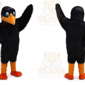 Adult Black Bird Eagle Cartoon Mascot Costume