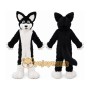 Adult Black Dog Fox Fancy Cartoon Mascot Costume