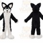 Adult Black Dog Fox Fancy Cartoon Mascot Costume