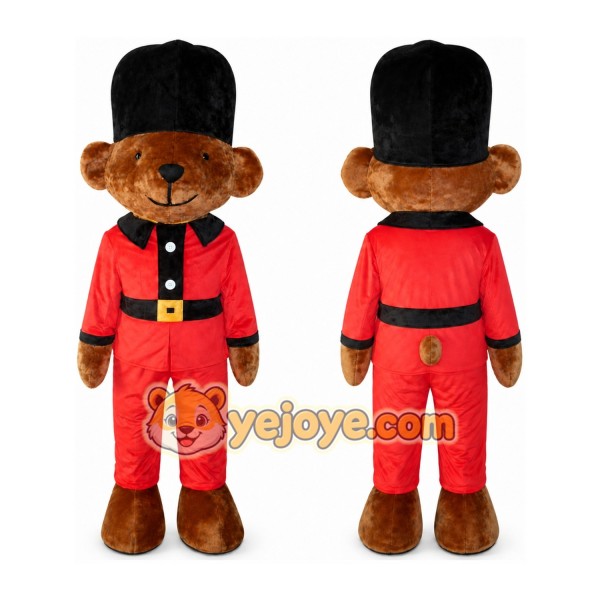 Adult Black Hat Bear Mascot Costume