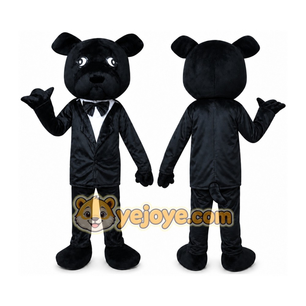 Adult Black Suit Dog Mascot Costume Adult Black Suit Dog Mascot Costume
