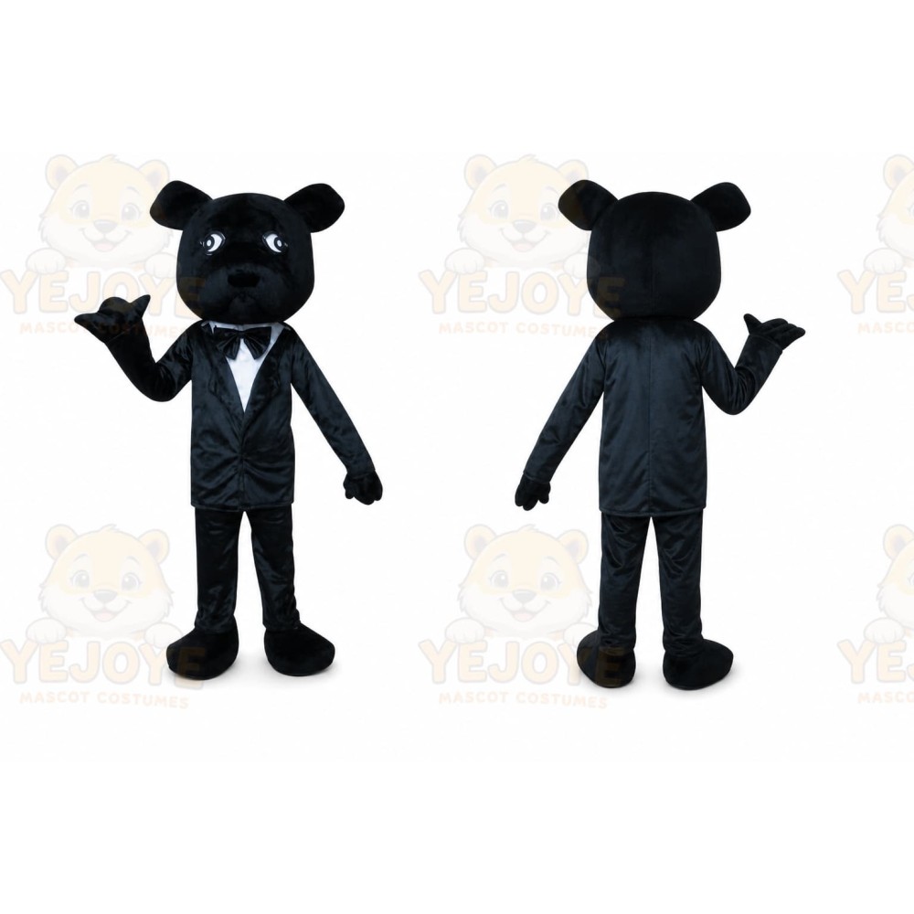 Adult Black Suit Dog Mascot Costume