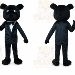 Adult Black Suit Dog Mascot Costume