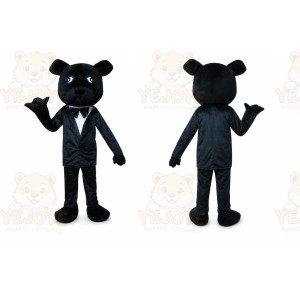 Adult Black Suit Dog Mascot Costume
