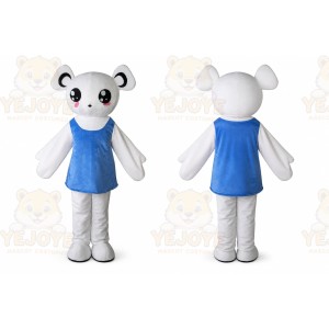 Adult Blue Dress Bear Mascot Costume