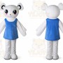 Adult Blue Dress Bear Mascot Costume