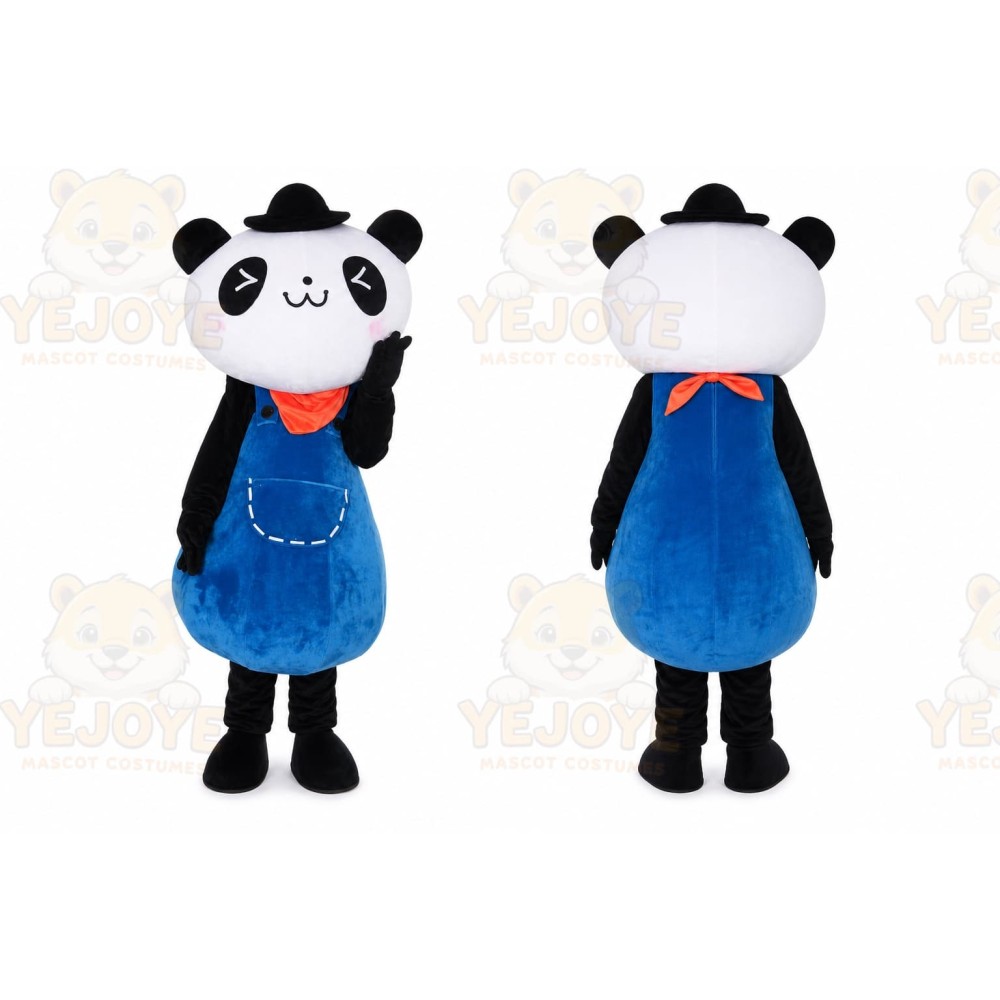 Adult Cartoon Character Blue Panda Mascot Costume