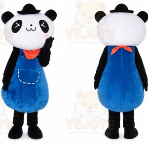 Adult Cartoon Character Blue Panda Mascot Costume