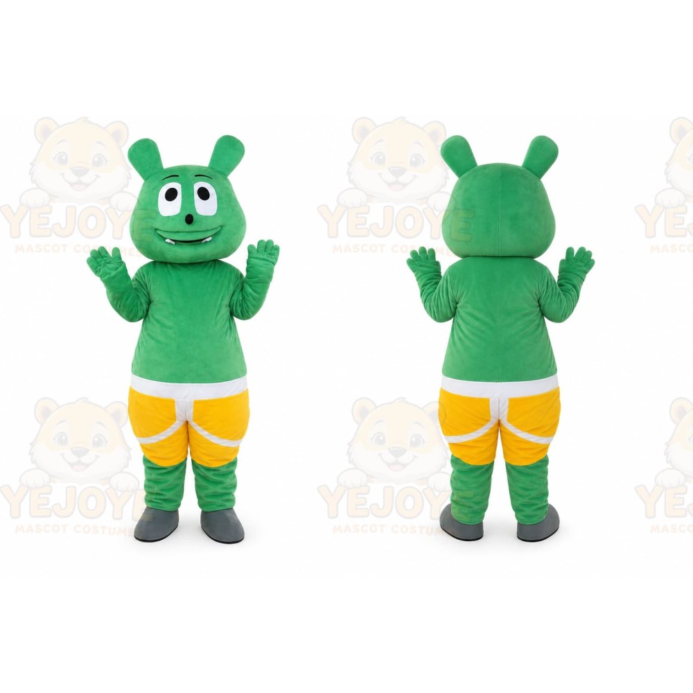Adult Cartoon Character Green Bear Mascot Costume