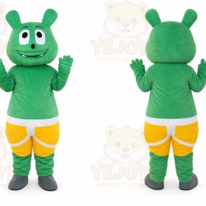 Adult Cartoon Character Green Bear Mascot Costume