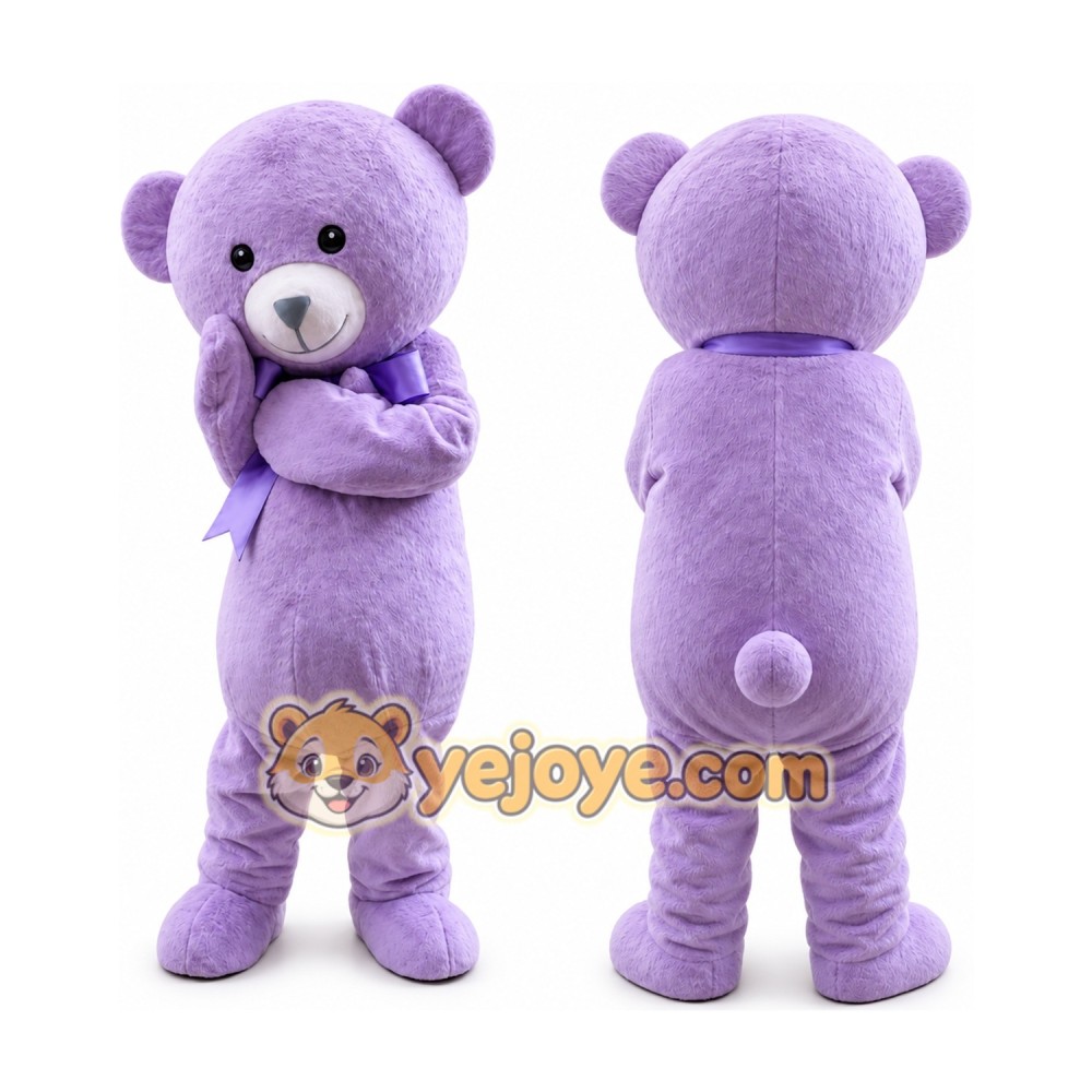 Adult Cartoon Purple Bear Mascot Costume Adult Cartoon Purple Bear Mascot Costume