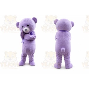 Adult Cartoon Purple Bear Mascot Costume