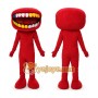 Adult Cartoon Red Big Mouth Doll Mascot Costume