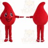 Adult Cartoon Red Blood Drop Mascot Costume