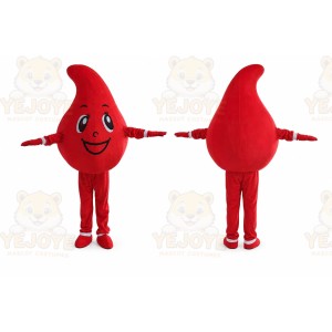 Adult Cartoon Red Blood Drop Mascot Costume
