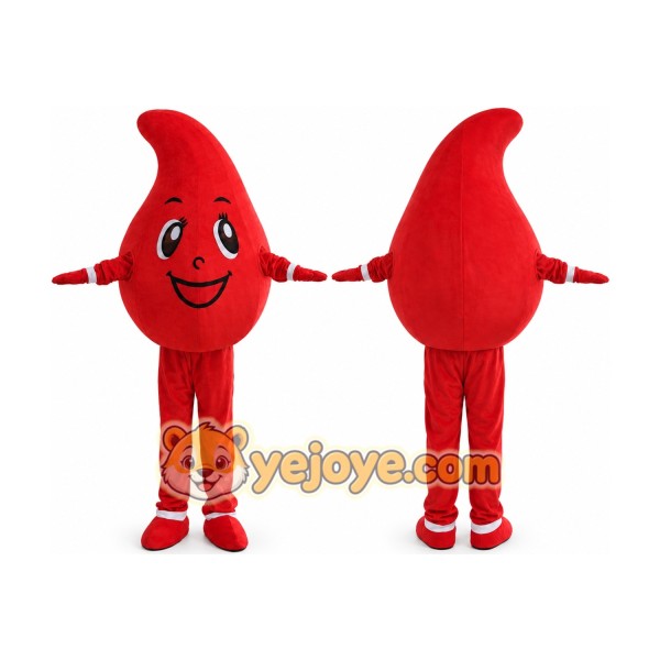 Adult Cartoon Red Blood Drop Mascot Costume