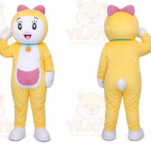 Adult Cartoon Yellow Cat Mascot Costume