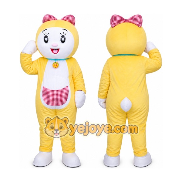 Adult Cartoon Yellow Cat Mascot Costume