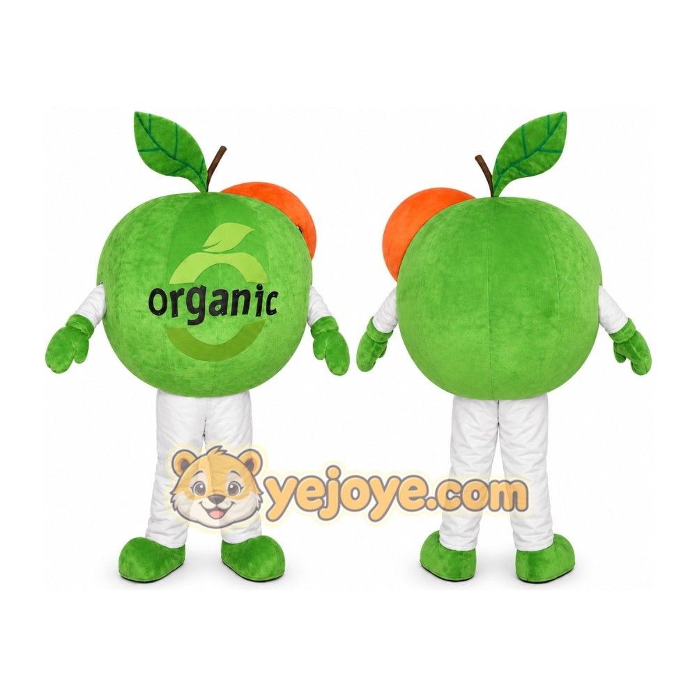 Adult Green Apple Fruit Mascot Costume Adult Green Apple Fruit Mascot Costume