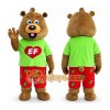 Adult Green Coat Bear Mascot Costume Adult Green Coat Bear Mascot Costume